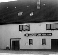 Gasthaus zum Rad Aulendorf 70er Jahre Gasthaus zum Rad nach Renovierung in den 70er Jahren